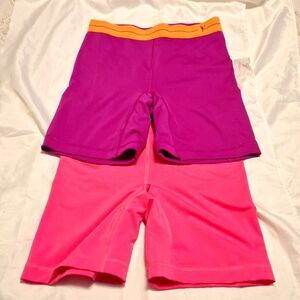 Pink and purple danskin now biker shorts spandex athletic shorts size small